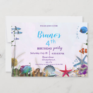 Underwater sea Birthday Invitation 