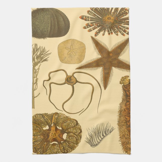 Underwater Sea Creatures Tea Towel (Vertical)
