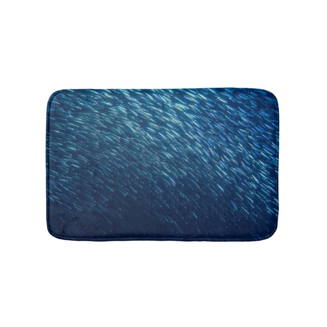 Underwater Sea Fish School Abstract Bath Mat (Front)