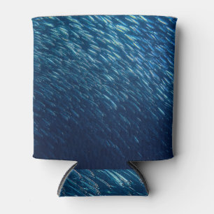 Underwater Sea Fish School Abstract Can Cooler
