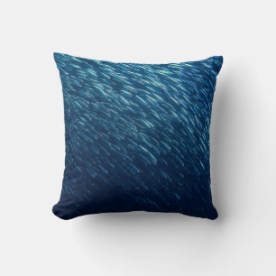Underwater Sea Fish School Abstract Cushion