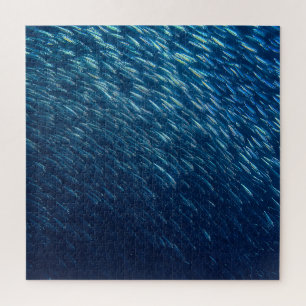 Underwater Sea Fish School Abstract Jigsaw Puzzle