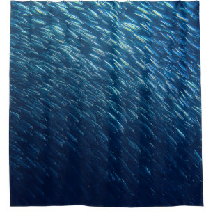 Underwater Sea Fish School Abstract Shower Curtain