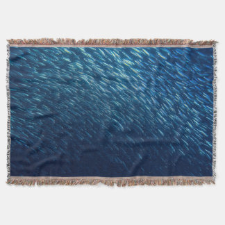Underwater Sea Fish School Abstract Throw Blanket