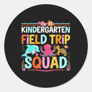 Underwater Sea Life Aquarium Field Trip Squad Kind Classic Round Sticker