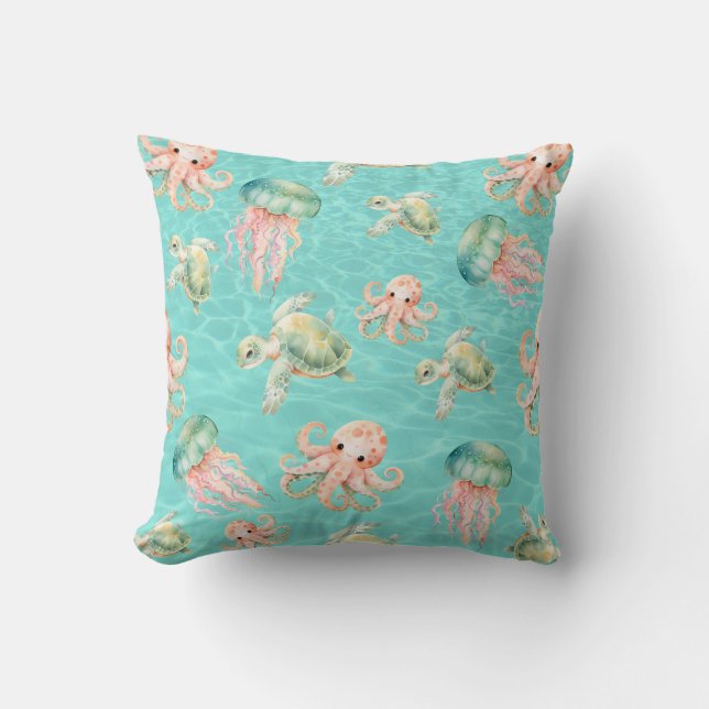 Underwater Sea Life  Cushion (Front)