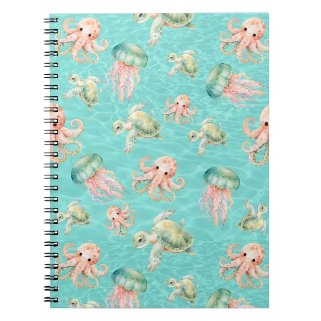 Underwater Sea Life  Notebook (Front)