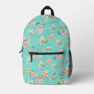Underwater Sea Life Printed Backpack