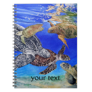 Underwater Sea Turtles Art Endangered Species Notebook