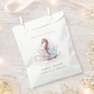 Underwater Seahorse Seaweed Coral Wedding Favour Bag