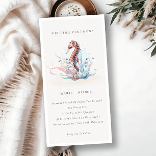 Underwater Seahorse Seaweed Coral Wedding Invite