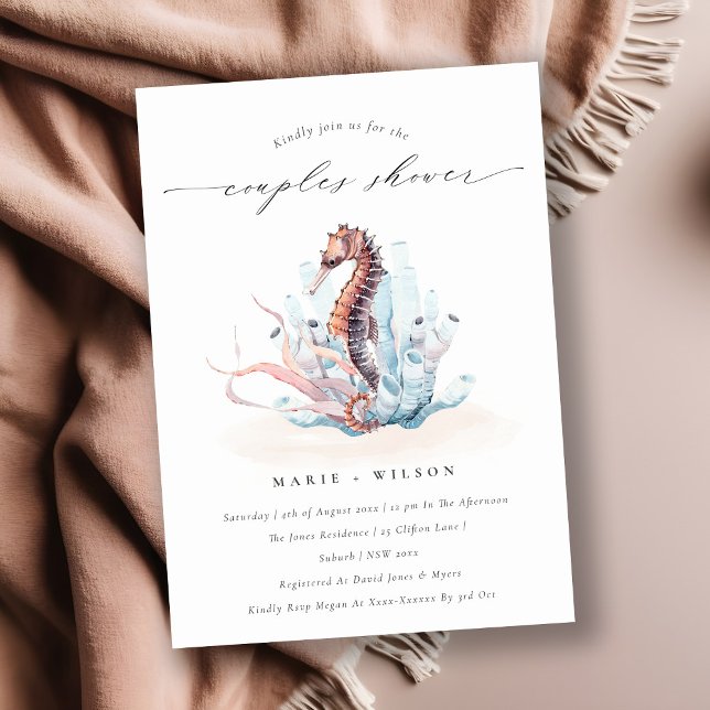 Underwater Seahorse Seaweed Couples Shower Invite (Creator Uploaded)