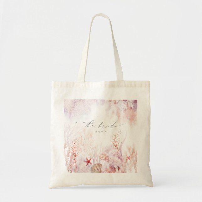 Underwater Seaweed | Seashell Bridal Shower Tote Bag (Front)