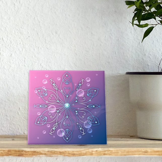 Underwater Shiny Elegant Luxurious Royal Mandala  Ceramic Tile (Creator Uploaded)