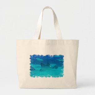 Underwater Stingray Large Tote Bag