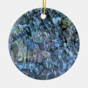 Underwater Stones abstract water pattern  Ceramic Ornament