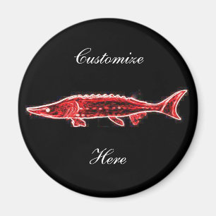 underwater sturgeon swimming Thunder_Cove Magnet