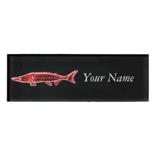 underwater sturgeon swimming Thunder_Cove Name Tag