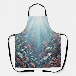 Underwater Sunbeams Coral Reef Seaweed Ocean Scene Apron