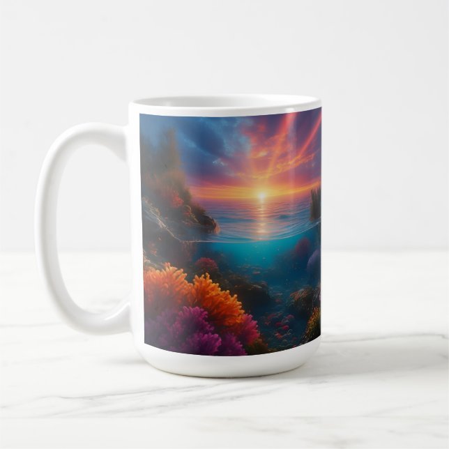Underwater Sunset Tropical 1 Coffee Mug (Left)