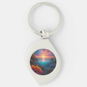 Underwater Sunset Tropical 1 Key Ring