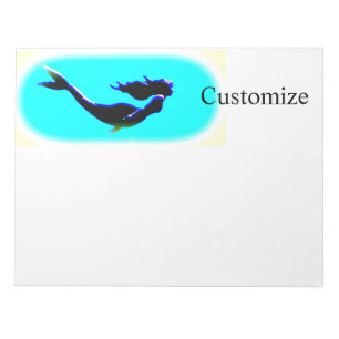 underwater swimming mermaids notepad