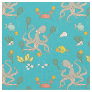 Underwater Tennis - custom tile size Fabric
