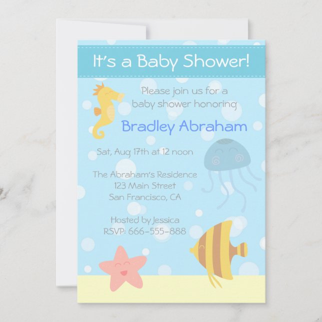 Underwater theme Baby Shower Invite (Front)