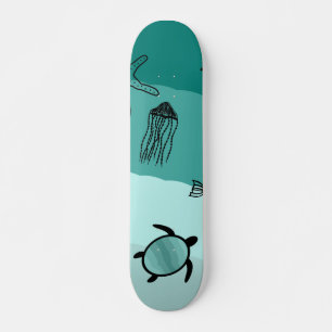 Underwater theme pattern skateboard