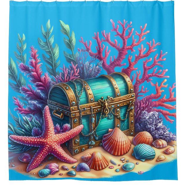 "Underwater Treasure" Shower Curtain (Front)