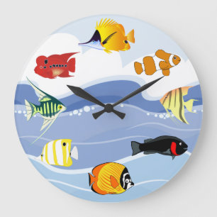 Underwater Tropical Fish Art Wall Clock