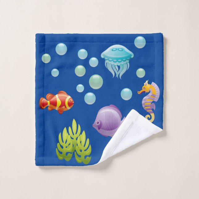 Underwater Tropical Fish Wash Cloth (Wash Cloth)