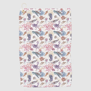 Underwater Watercolor Composition Series Design 1 Golf Towel