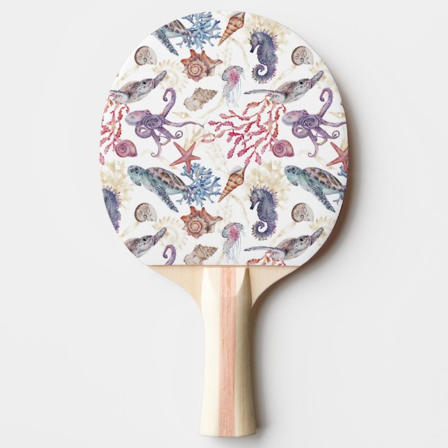Underwater Watercolor Composition Series Design 1  Ping Pong Paddle (Front)