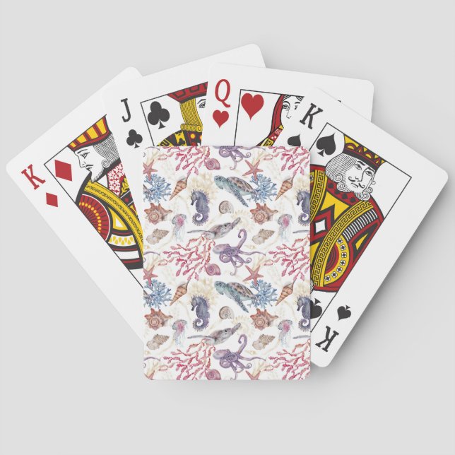 Underwater Watercolor Composition Series Design 1 Playing Cards (Back)