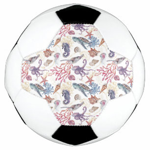 Underwater Watercolor Composition Series Design 1 Soccer Ball