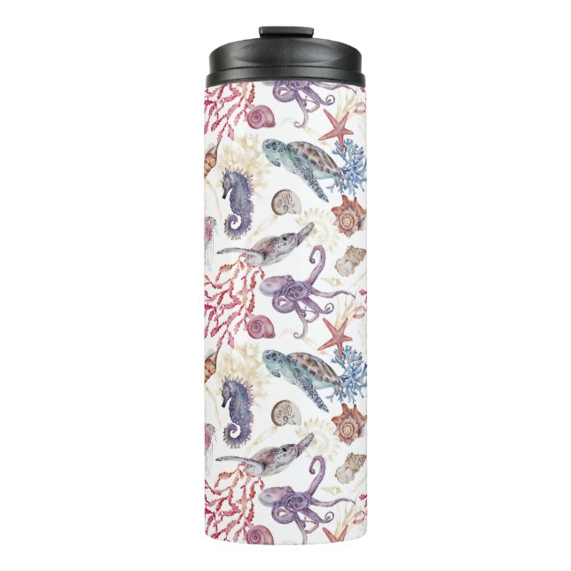 Underwater Watercolor Composition Series Design 1  Thermal Tumbler (Front)