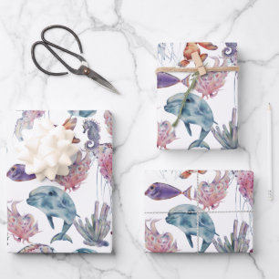 Underwater Watercolor Composition Series Design 2  Wrapping Paper Sheet
