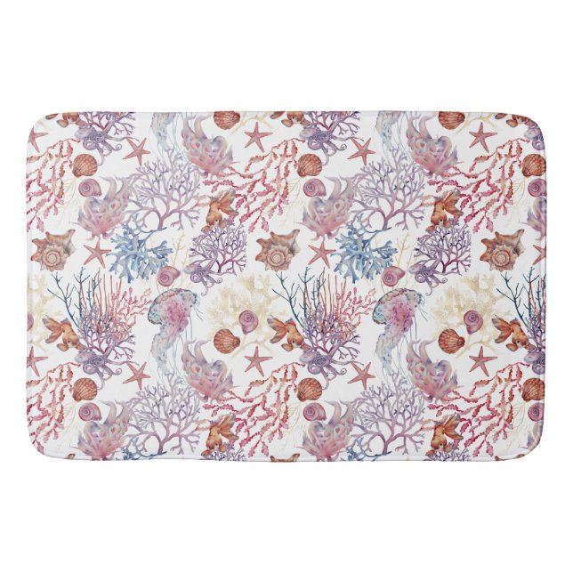 Underwater Watercolor Composition Series Design 3  Bath Mat (Front)