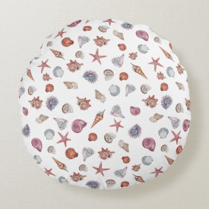 Underwater Watercolor Composition Series Design 4 Round Cushion