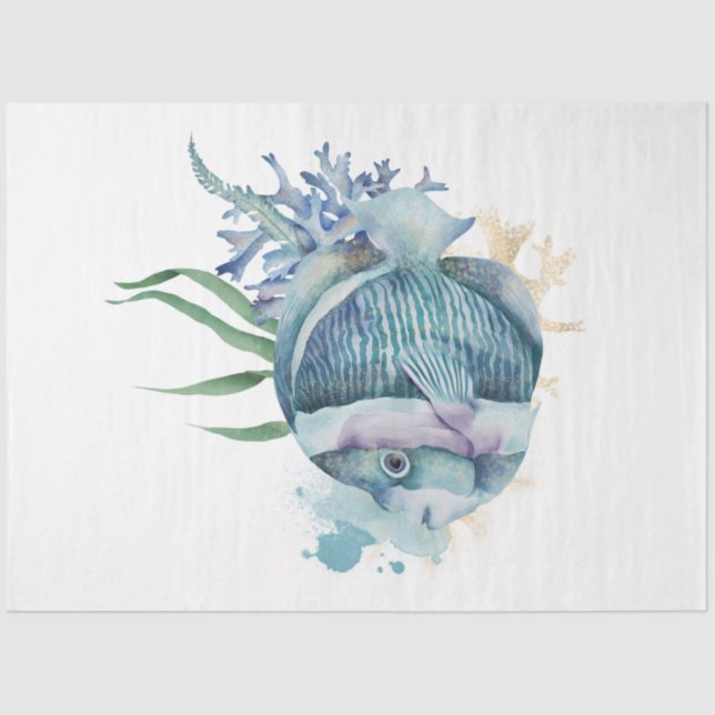 Underwater Watercolor Series Design 10 Tissue Paper (Front)