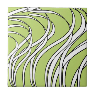Underwater Wave lime green Ceramic Tile