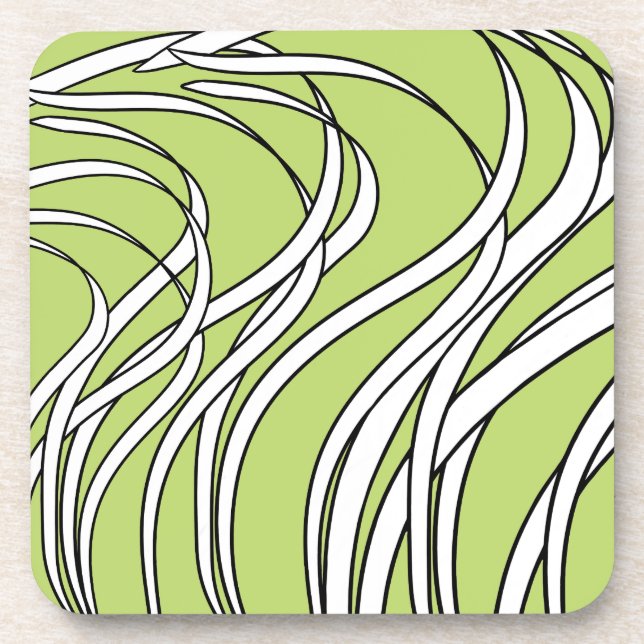 Underwater  Wave lime green Coaster (Front)