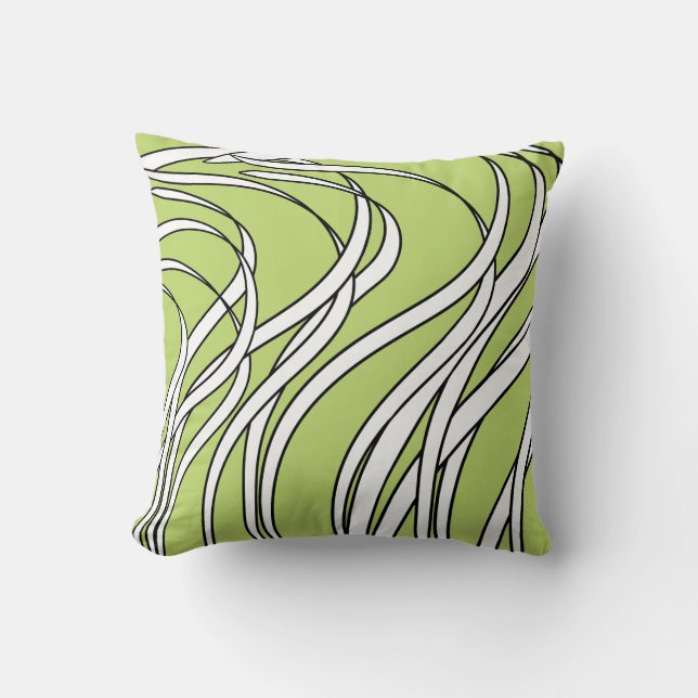 Underwater  Wave lime green Cushion (Front)