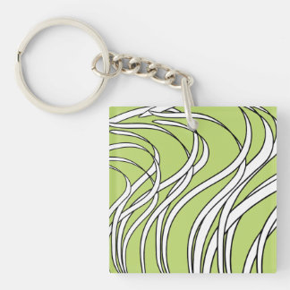 Underwater Wave lime green Key Ring