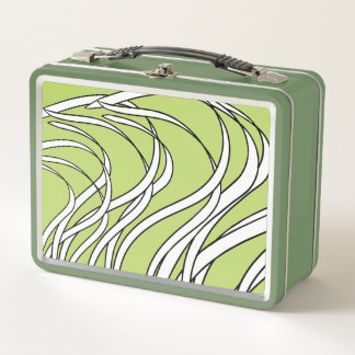 Underwater  Wave lime green Metal Lunch Box