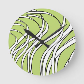 Underwater Wave lime green Round Clock