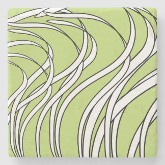 Underwater Wave lime green Stone Coaster