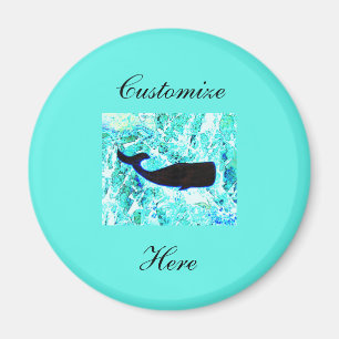 underwater whale swimming Thunder_Cove Magnet