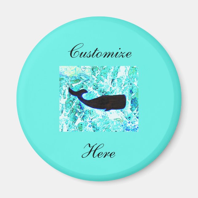 underwater whale swimming Thunder_Cove Magnet (Front)
